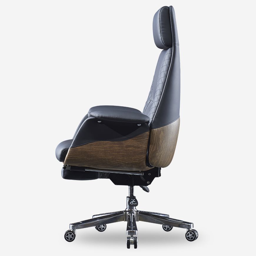 Executive Swivel Task Chair with Wheels Metal Base Contemporary Office Chair