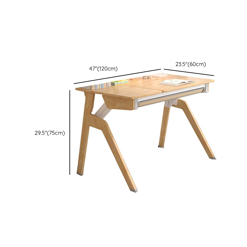 Solid Color Study Desk Child Wooden Desk with Hutch and Chair Set