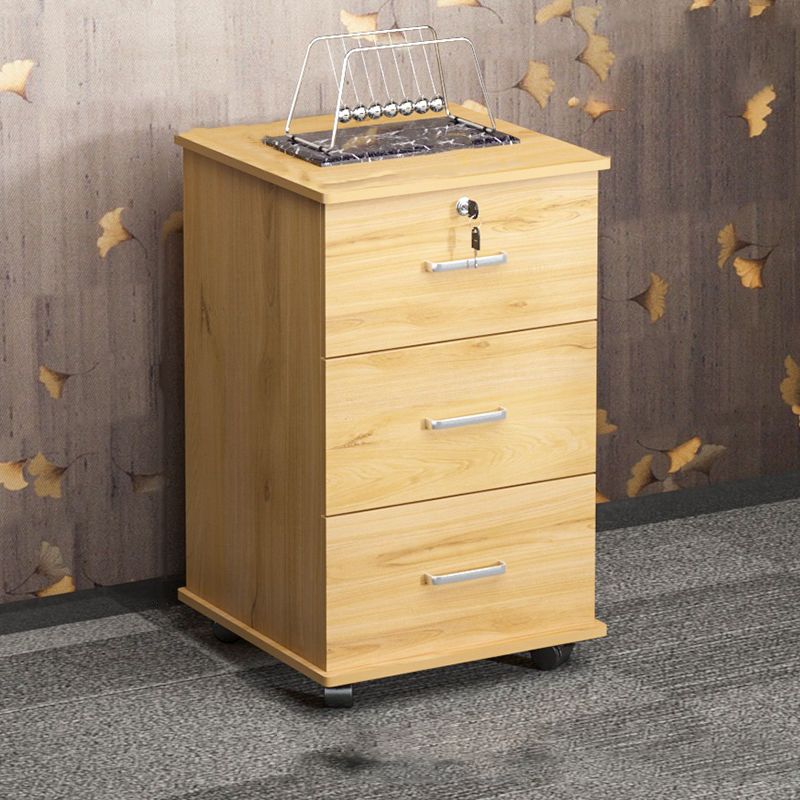 Modern Style Vertical Filing Cabinet Wood Locking Storage Filing Cabinet with Wheels