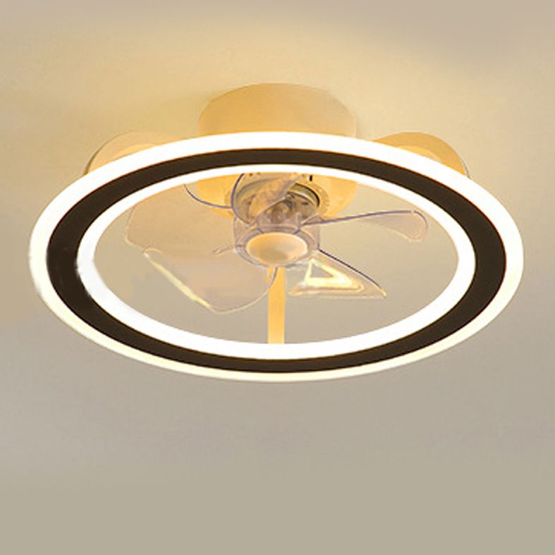 Hoop Shaped Dining Room Fan Lighting Acrylic LED Minimalist Semi Flush Mounted Ceiling Light