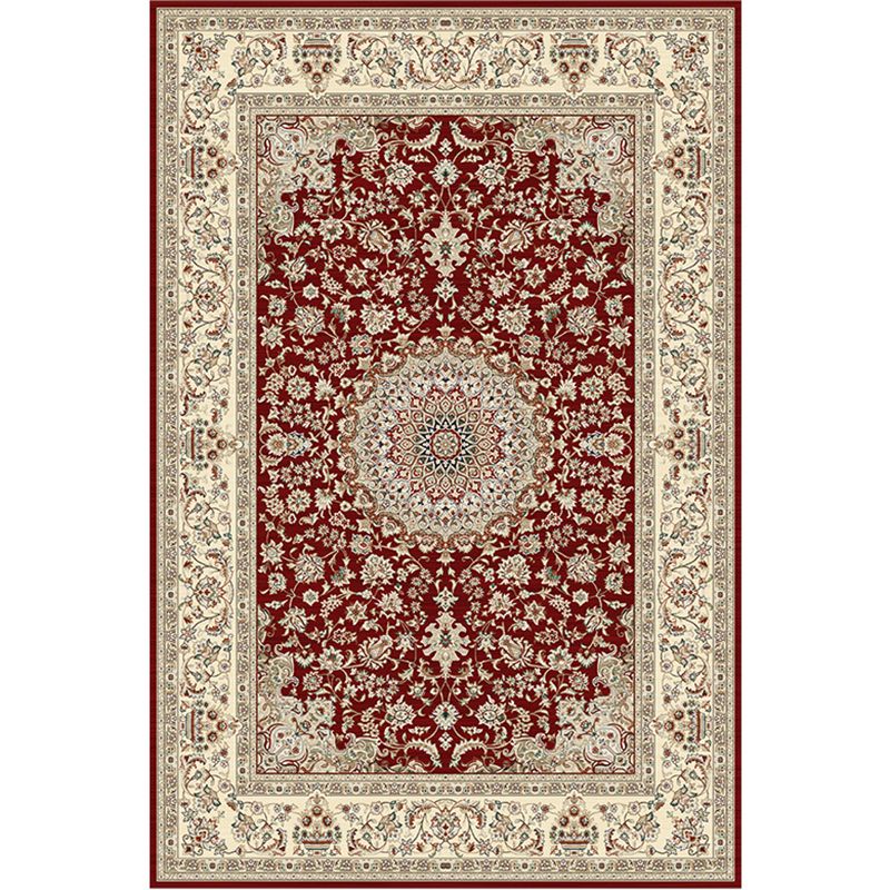 Fancy Traditional Rug Red Tribal Pattern Area Rug Non-Slip Backing Area Carpet for Home Decor