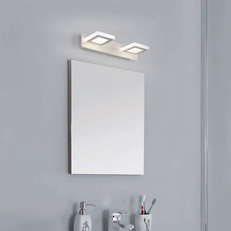 Postmodern metalen ijdelheid licht witte multi -lichten led spiegel licht voor badkamer