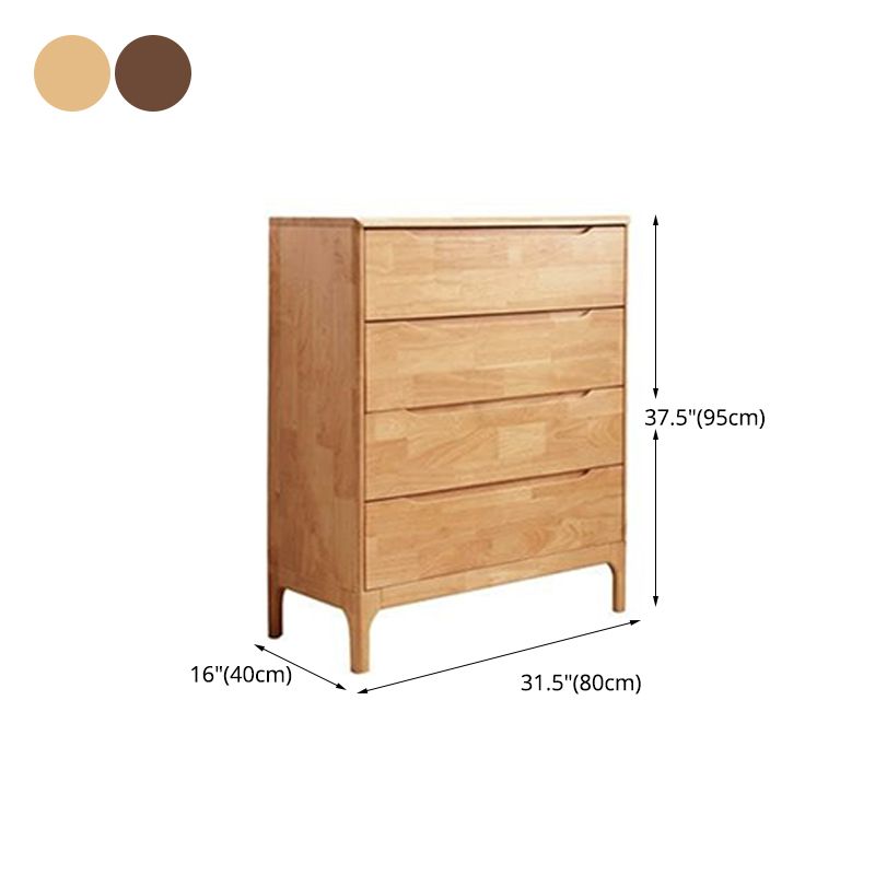 Rubber Wood Storage Chest Dresser Modern Bedroom Storage Chest with Drawers