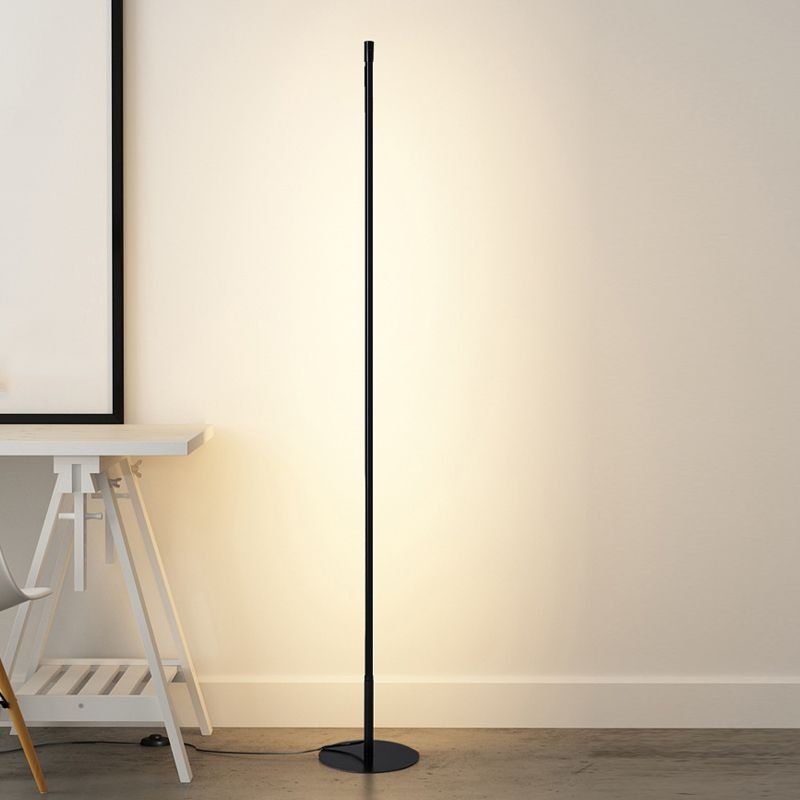 1 Light Linear Floor Lamp Contemporary Metal Standard Lamps for Living Room