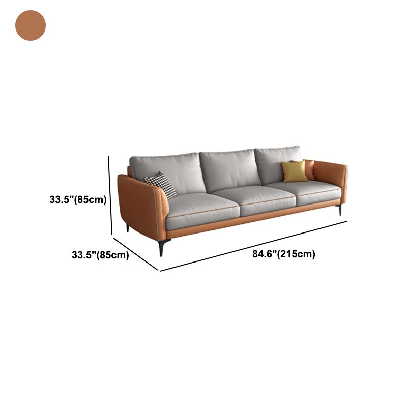 Stain Resistant Faux Leather Contemporary Standard Sofa Couch