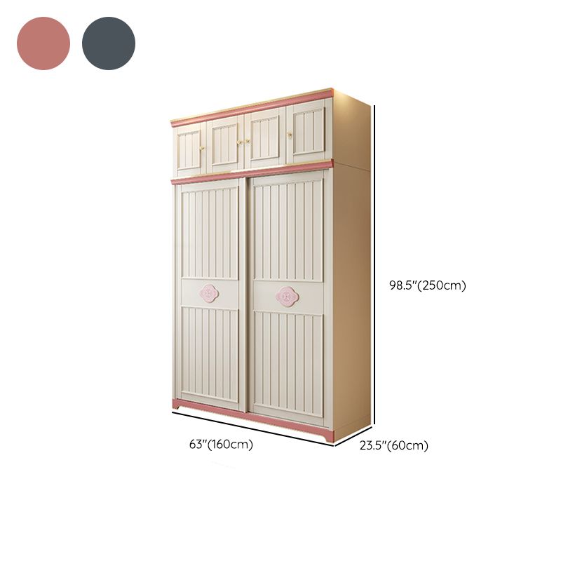 Manufactured Wood Kids Closet Bedroom Youth Armoire with Sliding Door