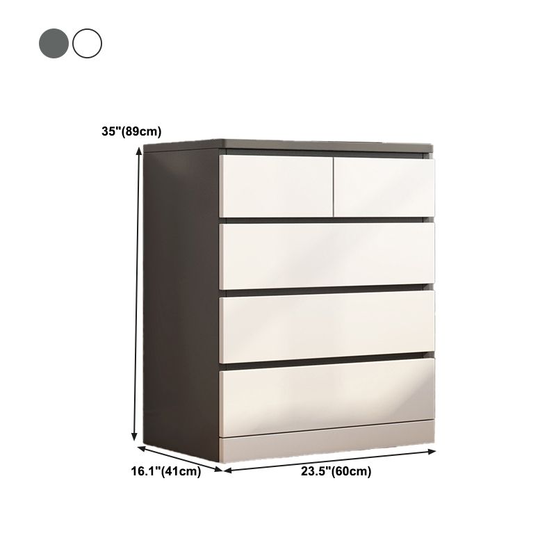 Modern Style White Storage Chest Vertical Wooden Chest with 3 / 4 / 5 / 6 Drawers