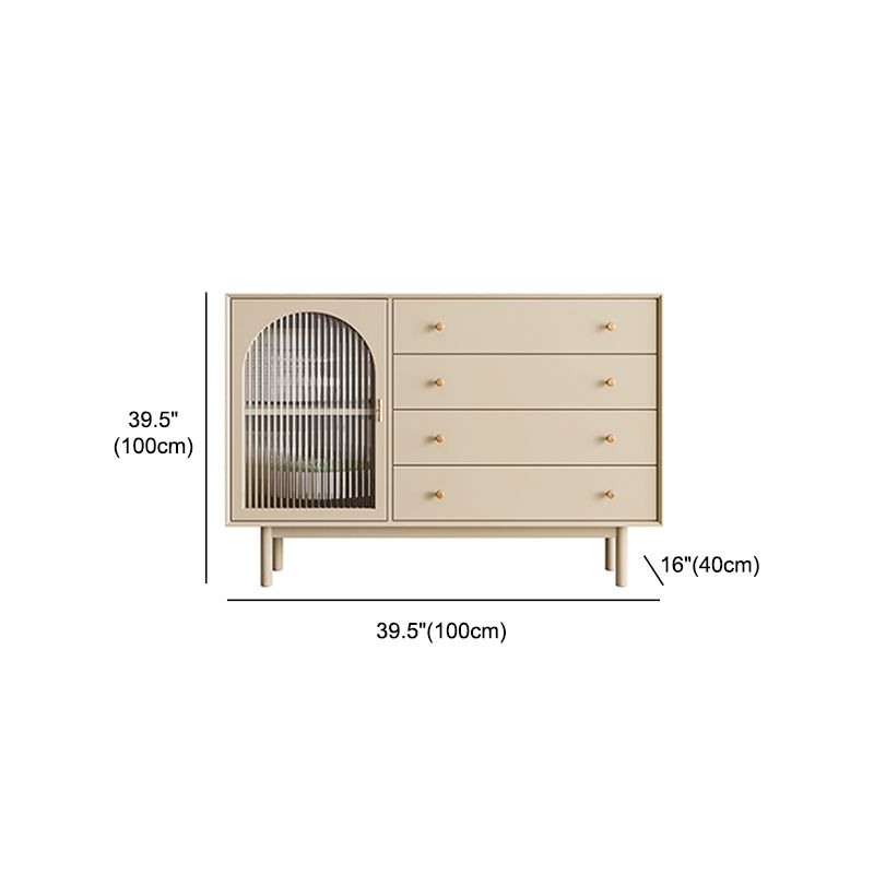 Rattan Living Room Sideboard Cabinet Modern Credenza with Storage and Drawer