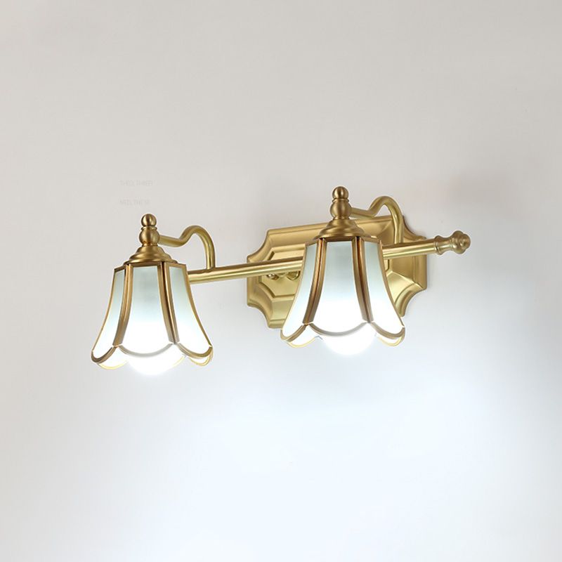 American Style Vanity Light Bell Shape Vanity Lamp with Glass Shade for Shower Room