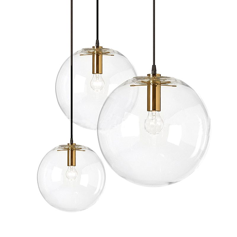 Cafe Ball Hanging Light One-Light Modern Simple Glass Glass Drop Drop Pendeur