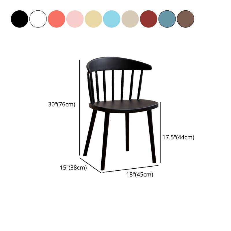 Scandinavian Plastic Armless Chair Windsor Back Restaurant Chair