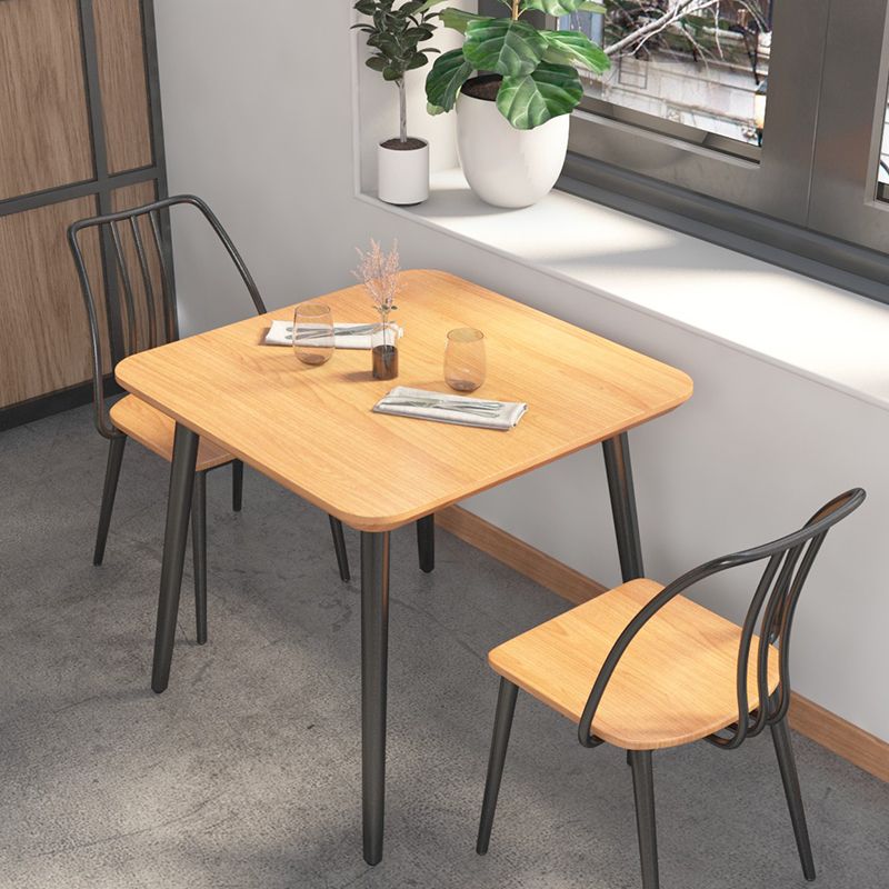 Industrial Style Dining Table Solid Wood 4 Legs Table for Dining Room