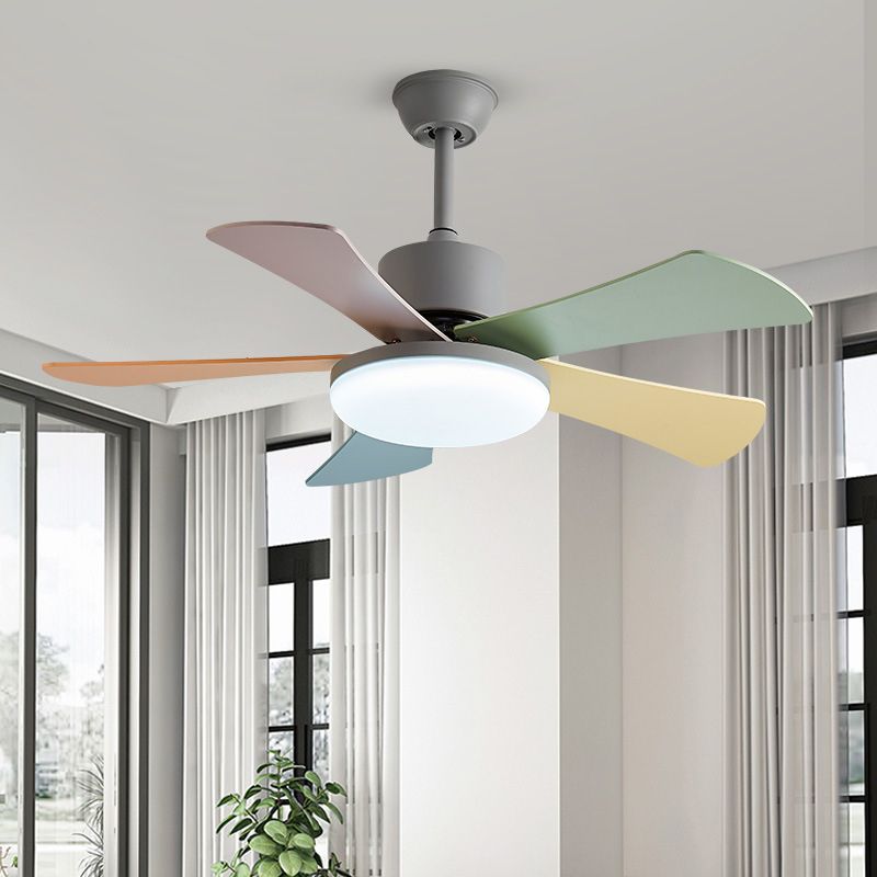 Colorful LED Ceiling Fan Light Fixture Simple Ceiling Flush Mount for Kids' Room