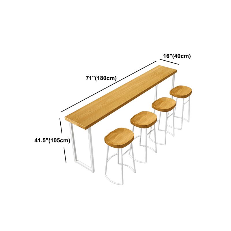 Contemporary Solid Wood Bar Counter Rectangle Bar Counter with Sled Base