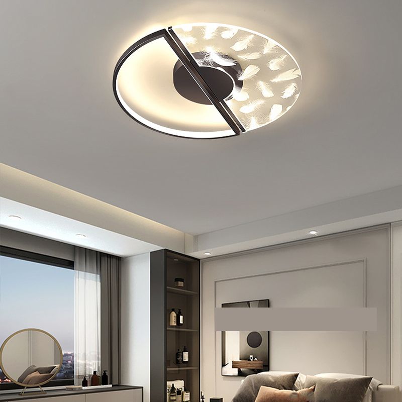 Round Flush Mount Ceiling Light Acrylic Modern Simplicity Flush Mount Ceiling Light for Living Room