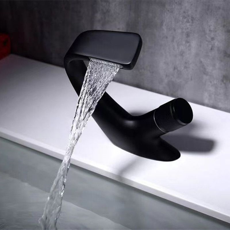 Modern Centerset Faucets Single Knob Handle Faucets with Waterfall Spout