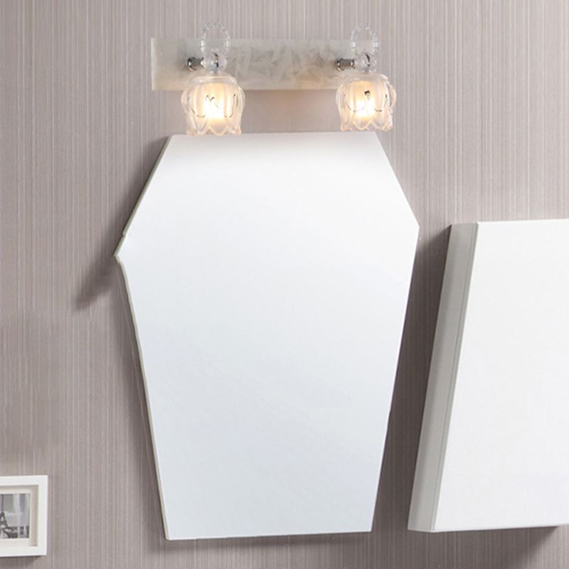 2 / 3 / 4 - Light Bathroom Light Fixture Adjustable Metal and Glass Shade Bath Sconce