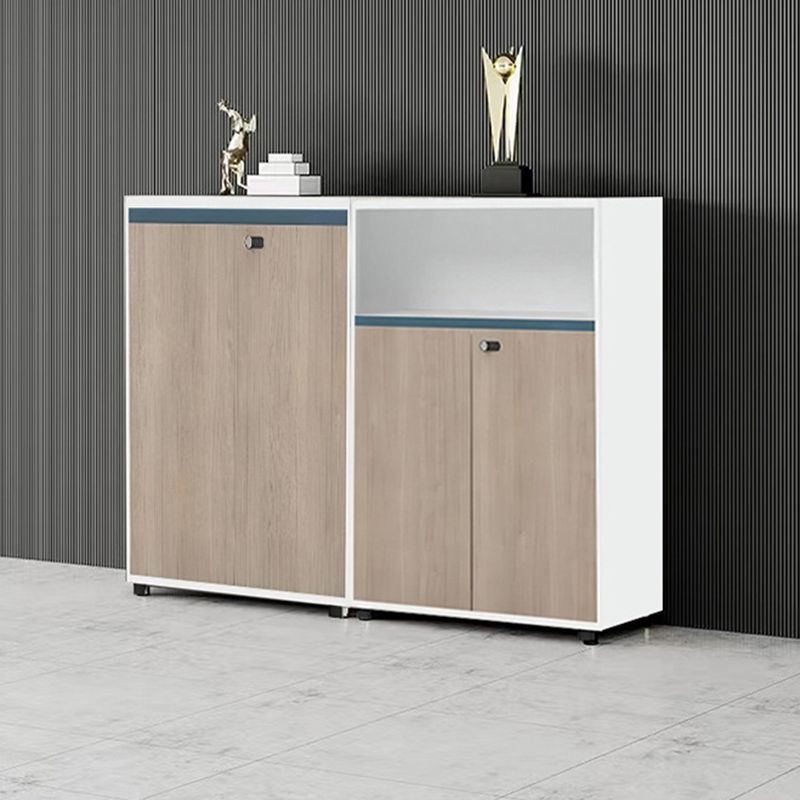 Modern File Cabinet Vertical Wood Color Block File Cabinet with Lock for Home or Office