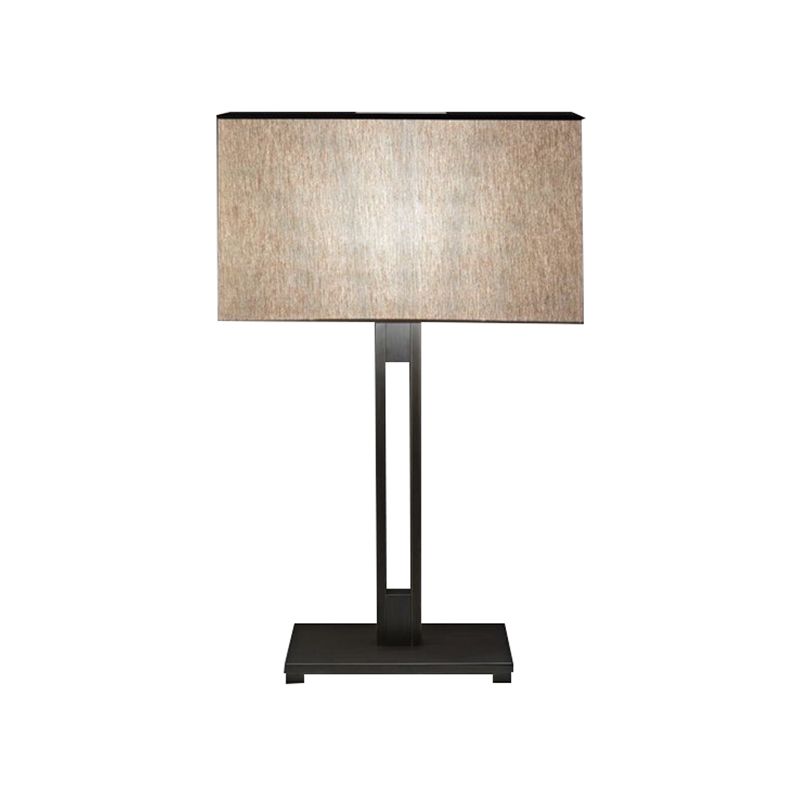 Rectangular Bedside Nightstand Light Fabric 1 Light Modernism Table Lamp in Black