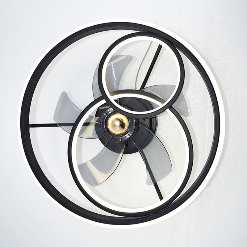 Metal Round Shape Ceiling Fan Modern Style 3 Lights Ceiling Fans Fixtures