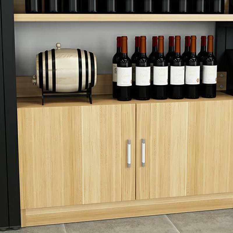 Industrial Floor Wine Rack Manufactured Wood Wine Jail with Shelf