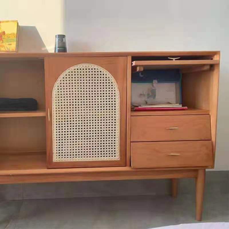 Wooden Sideboard Modern Minimalist Home Buffet with Drawers and Cabinets