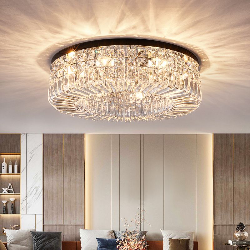 Modern Crystal Ceiling Light Creative Flush Mount Light Fixture for Bedroom