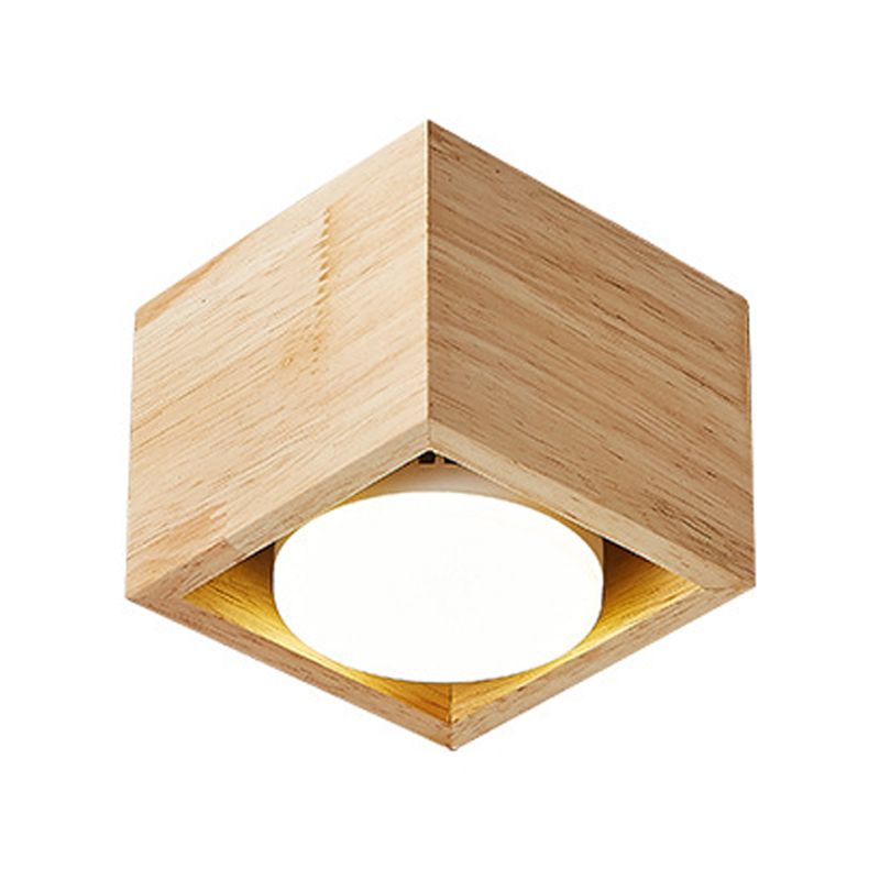 Square Shape Flush Mount Modern Style Metal 1/2/4 Lights Flush Ceiling Light in Log Color