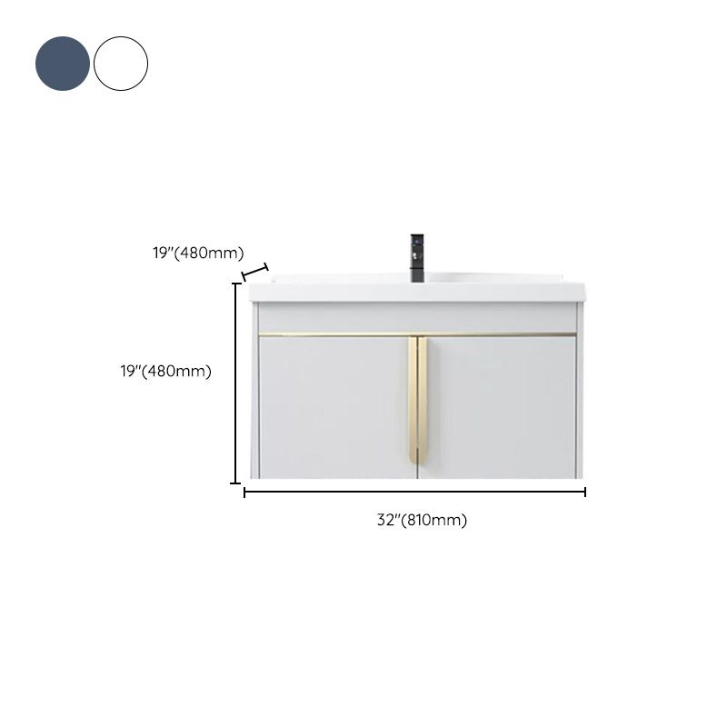 Modern Sink Vanity Metal Color Block Mount Bathroom Vanity Cabinet