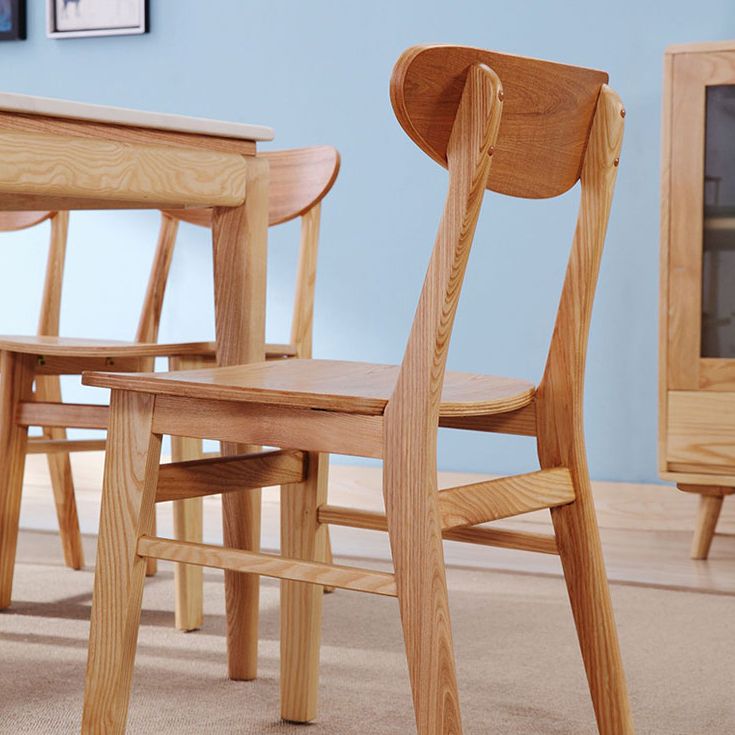 Contemporary Style Chairs Armless Chairs for Kitchen with Wood Legs