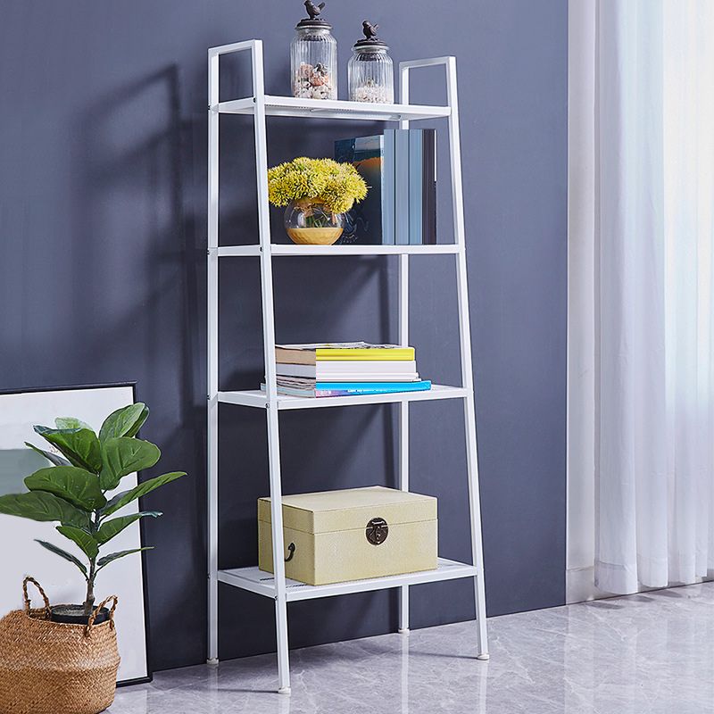 Modern Style 4 Levels Bookcase Open Back 59" H X 14" W Ladder Bookshelf