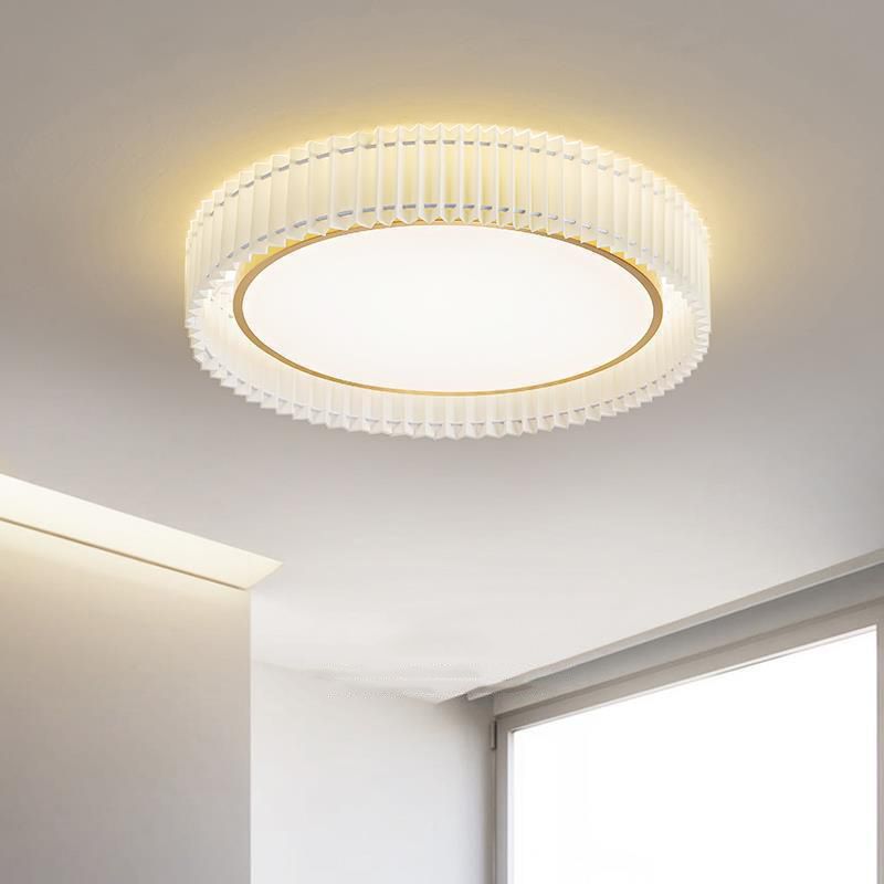 Single White Flush Mount Lighting Circle Metal LED Ceiling Light