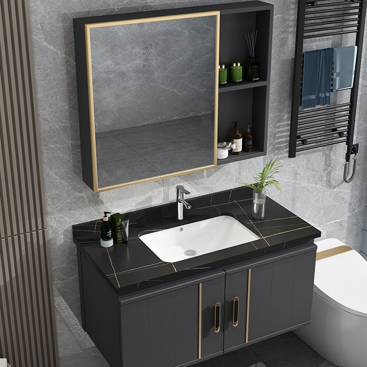 Modern Bathroom Vanity Set Wall Mount Bathroom Sink Vanity with Mirror