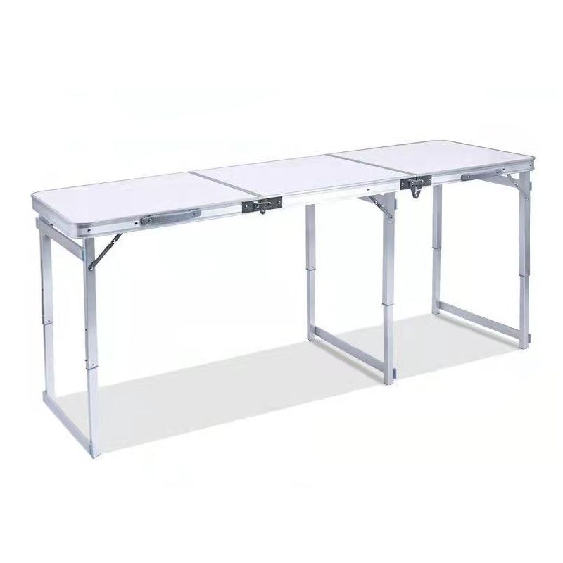 Modern Plastic Top Dining Table Folding Outdoor Table with Metal Base