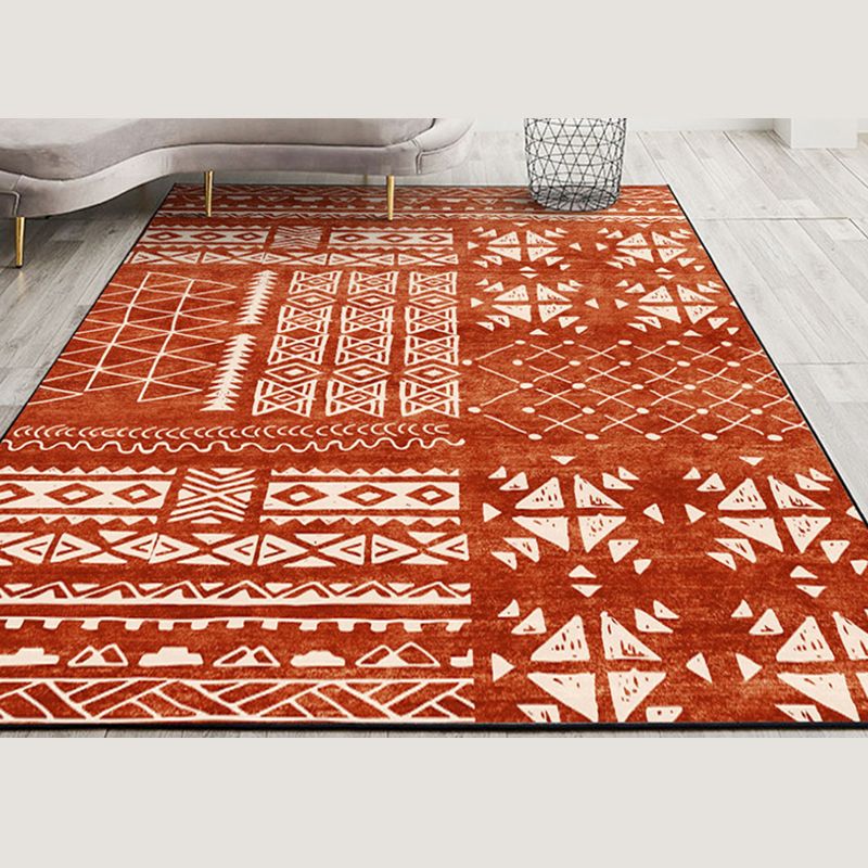 Eclectic Boho-Chic Carpet Funky Tribal Pattern Indoor Rug Polyester Anti-Slip Carpet for Living Room