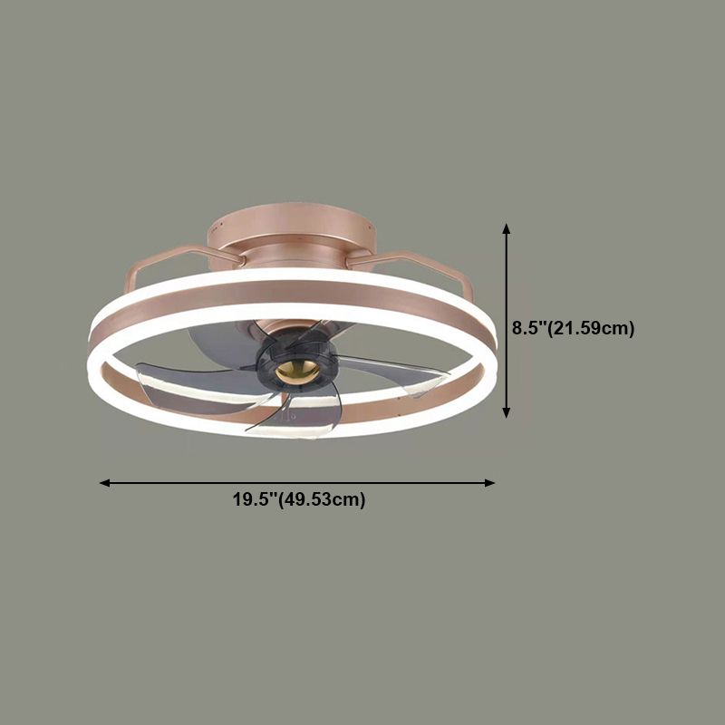 LED Ceiling Fan Lamp Minimalist Style Metal Flush Mount Ceiling Light for Bedroom