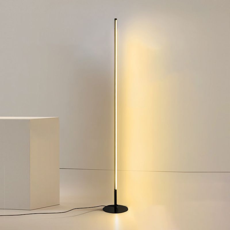 Metal Linear Shape Floor Light Modern 1-Light Floor Light for Bedroom