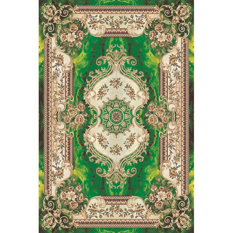 Multi-Color Vintage Rug Synthetics Geometric Area Carpet Non-Slip Backing Easy Care Indoor Rug for Parlor