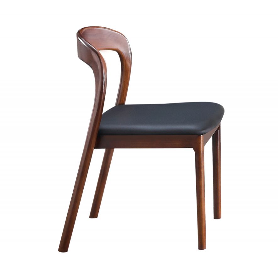 Modern Kitchen Leather Square Dining Chair Open Back Dining Side Chair