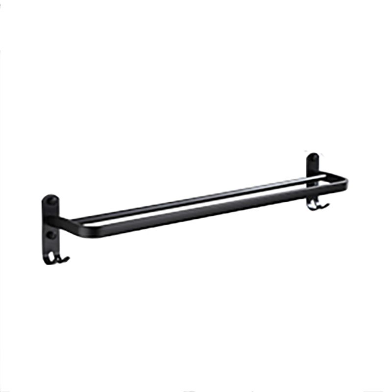 Contemporary Bathroom Accessory Set Black Finish Robe Hooks/Towel Ring Bar