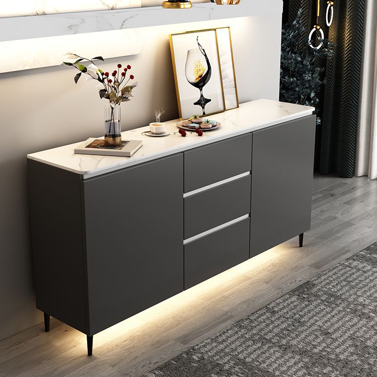 Contemporary Sideboard Cabinet Stone Sideboard Table with Doors for Kitchen