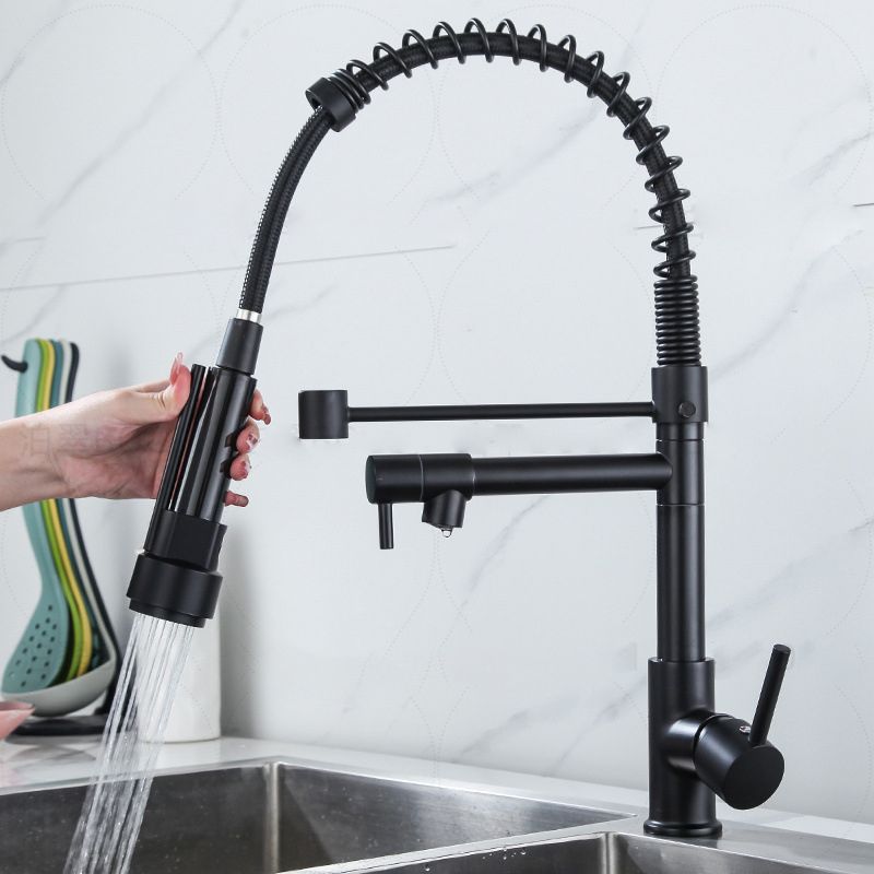 Modern Farmhouse Faucet Spout Double Levers Kitchen Faucet High Arch Filler with Sprayer