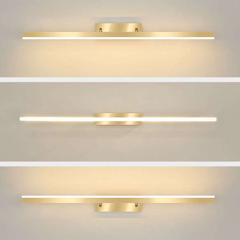 Gold Vanity Wall Light Simple Modern LED Wall Lamp for Bathroom