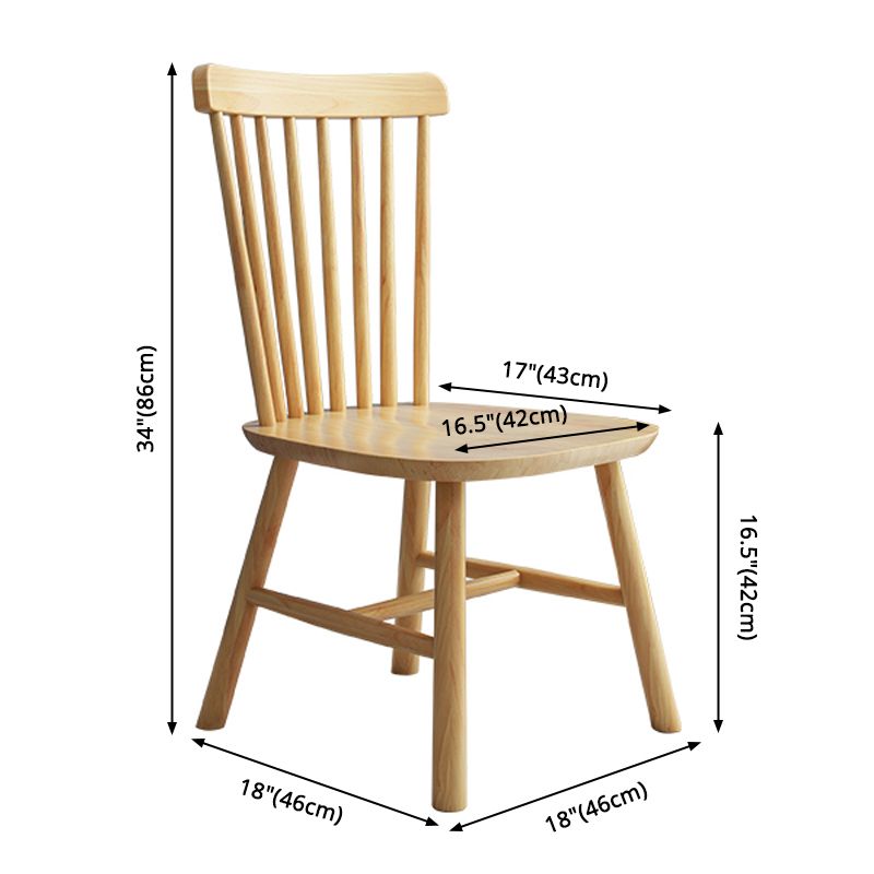 Contemporary Kitchen Wood Square Dining Chair Windsor Back Dining Side Chair