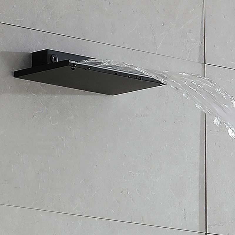 Modern Shower Faucet Adjustable Water Flow Rain Shower Head Shower System in Black