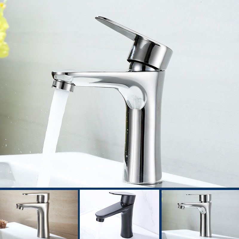 Contemporary Stainless Steel Vessel Faucet Lever Handles Low Arc Vessel Faucet