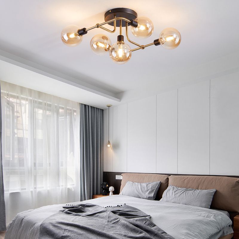 Nordic Style Ceiling Light Iron Ceiling Lamp with Colorful Shade for Bedroom