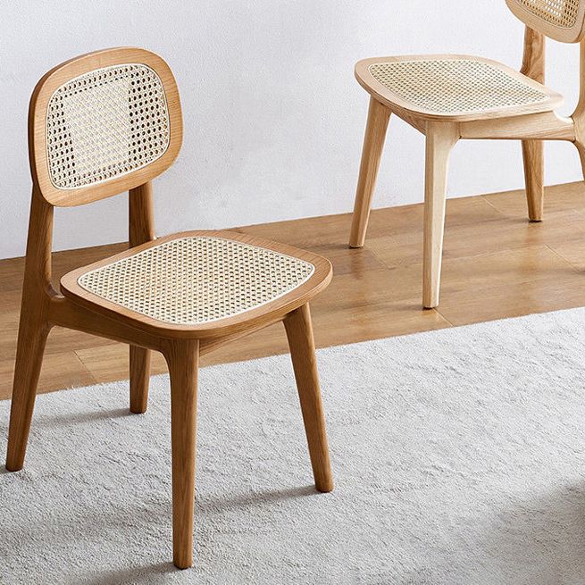 Armless Dining Chairs Modern Rubber Wood Side Chairs for Kitchen