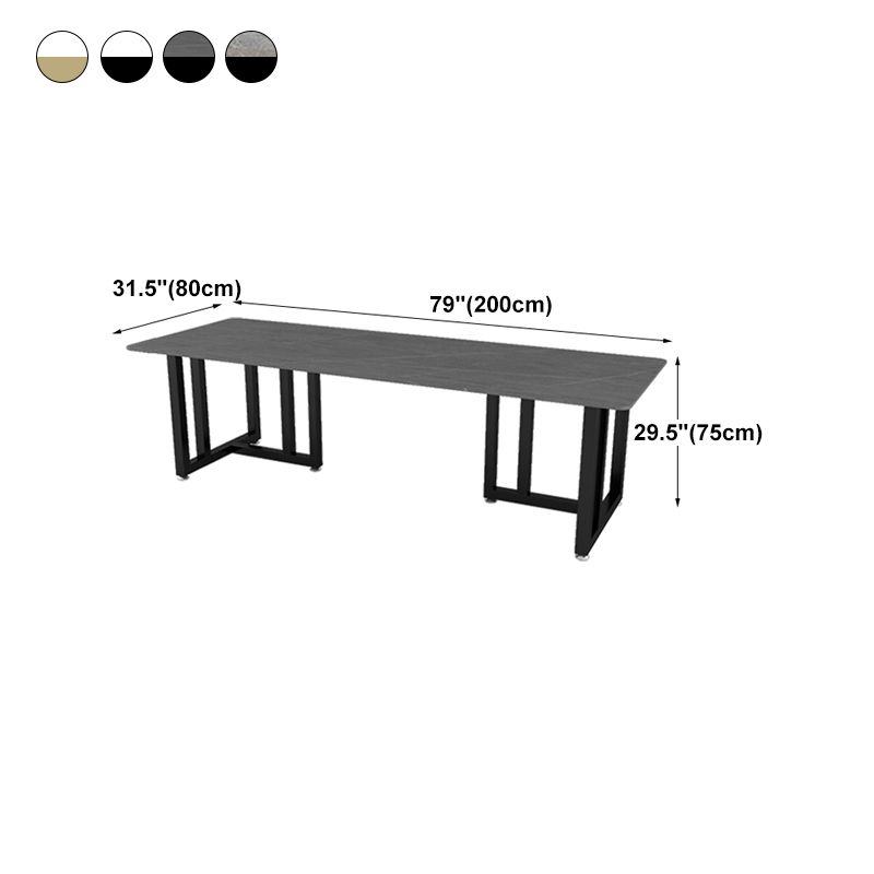 Industrial Style Rectangular Office Desk Sintered Stone Desk for Office