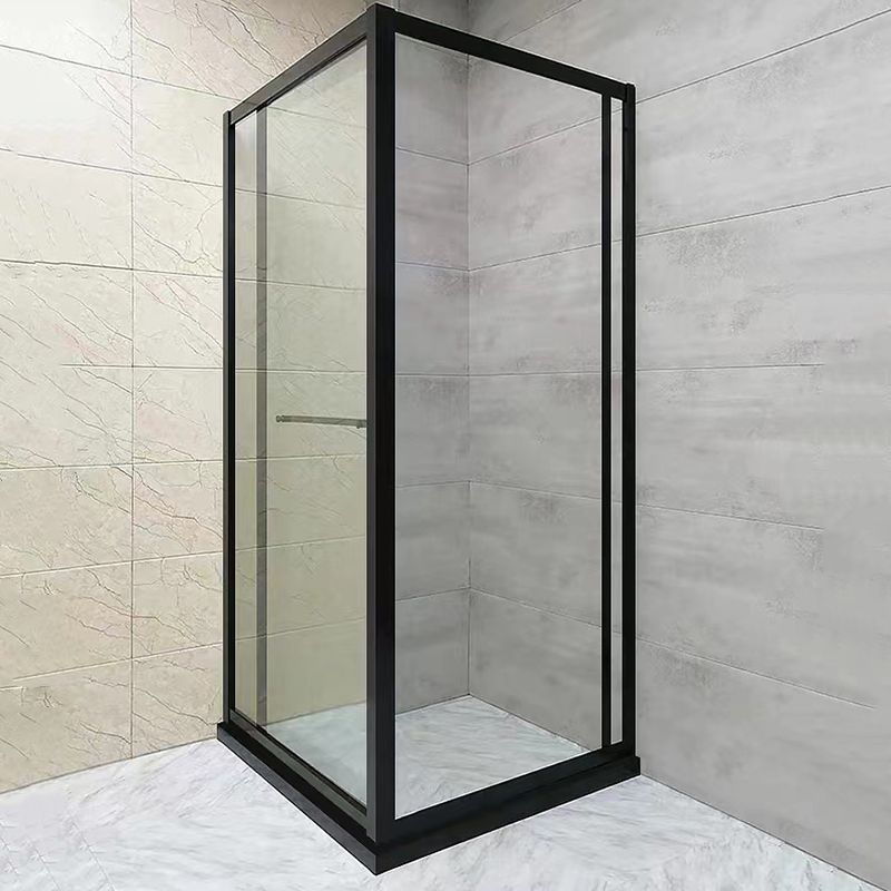 Square Black Shower Shower Enclosure Single Sliding Shower Enclosure